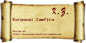 Korponai Zamfira névjegykártya
